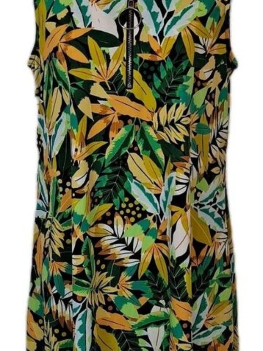 Ava & Grace Tropical Mini Dress Sz S Green Yellow Sleeveless Resort Wear Cruise